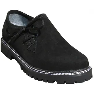 German Wear Trachtenschuhe Haferlschuhe Herren Lederschuhe Braun & Schwarz - Handmachart Lederschuhe aus Wildleder 100% Echtleder - Schuhe mit 2 Paar Schnürsenkel - Original Klassiker Handmade - 47 EU