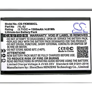 Powery Akku für Schnurlostelefon Yealink W56H / Typ YL-5J