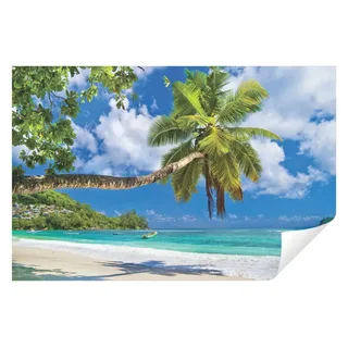 Wallarena Fototapete Strand Palmen Landschaft Meer Vlies Tapete Wohnzimmer Schlafzimmer, Glatt, Strand, Tapete inklusive Kleister Vliestapete Motivtapete 1.52 m x 1.04 m
