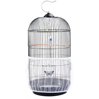 Universelle Vogelkäfig-Abdeckung, Mesh-Papageienkäfig-Rock für Samenfänger – weiße, langlebige, atmungsaktive, waschbare Abdeckung (Vogelkäfig nicht