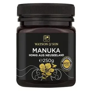 WatsonundSon Honig Manuka Honig MGO 400+, cremig, aus Neuseeland, 250g