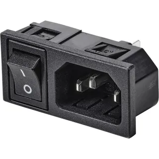 TRU Components TC-10088392 Kaltgeräte-Steckverbinder C14 Stecker, Einbau vertikal Gesamtpolzahl: 3