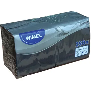 WIMEX [250 Cocktail-Servietten 2-lagig 24 x 24 cm schwarz