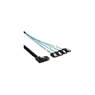 Allowish MINI SAS SFF-8087 to 4 Ports SATA Server high-Speed Connection Cable (0.5m,Black)