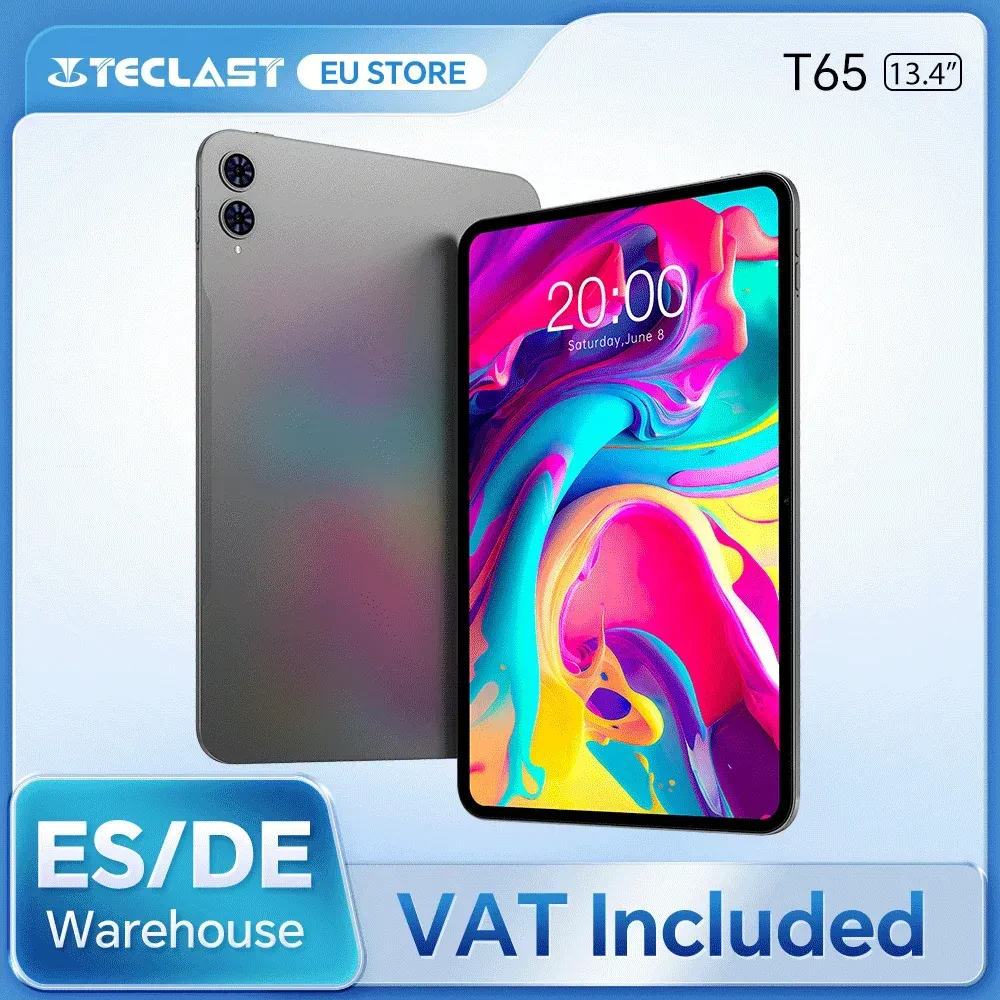 Teclast T65 Android 16 Tablet, 13,4 Zoll 120Hz Bildschirm, T7280 Octa-Core, Max. 26 GB RAM, 128 GB ROM (bis zu 1 TB), 4G LTE, 8000 mAh, Widevine L1