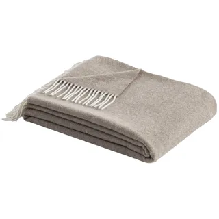 Bugatti "bugatti Plaid", beige (natur), B:150cm L:200cm, Kaschmir, Wolle, Wohndecken, Merinowolle & Cashmere