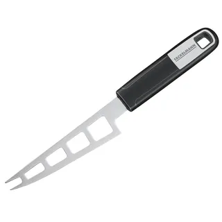 Fackelmann Käsemesser 27 cm SENSE, Käseschneider für Weichkäse mit rutschfestem und ergonomischem Soft-Touch-Griff aus Kunststoff (Farbe: Silber/Schwarz), Menge: 1 Stück