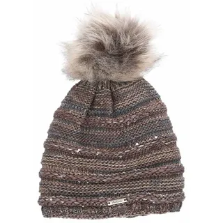 Antonio Strick Mütze Beanie mit Bommel Taupe