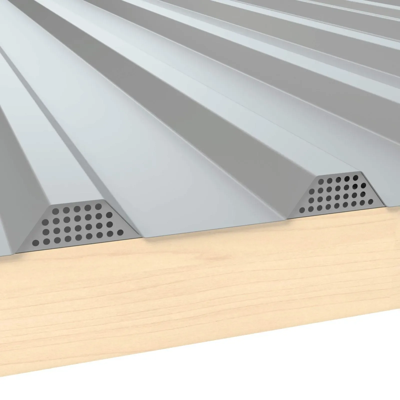 Zahnblech | Gelocht | Profil 45/1000 | Für unter das Blech | 9006 - Weißaluminium