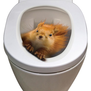 Besreey Toilettensitz Eichhörnchen | Toilettensitz Aufkleber | Toilettenaufkleber Mit Eichhörnchen | Toilettendeckel Eichhörnchen | Toilettendeckel Aufkleber Lustig | 20 X 25 cm