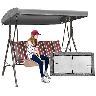 Ersatzdach für Hollywoodschaukel,213x122x18cm 3 Sitzer Dach für Hollywoodschaukel,Wasserdicht Hollywoodschaukel Ersatz-Bezug Ersatzbezug Sonnendach,210D Oxford-Stoff