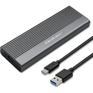Qoltec M.2 SSD-Gehäuse 1 x M.2 SATA USB-C