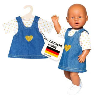 Heless 2052 - Bekleidungs-Set für Puppen im Design Goldstück mit T-Shirt, Gr. 35-45 cm