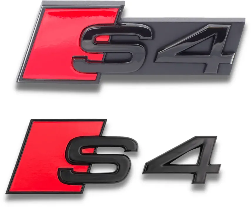 Original Audi S4 Schriftzugpaket schwarz vorne + hinten
