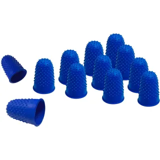 Janrax 12 Stück blau Nr. 1 Gummi Fingerhüte – Medium Fingerhut Finger Cones
