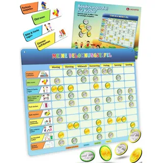 likarto Belohnungstafel Kinder – [DAS ORIGINAL] – Montessori Aufgabenplaner & Magnettafel – individuell anpassbar – Klassisch