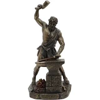e-katastima Hephaestus Greek God of Fire and Forge Decorative Statue Sculpture Figure Bronze Finish