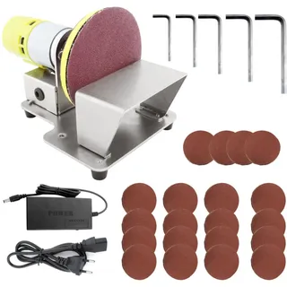 Elektrische Rotationspoliermaschine, Tisch-tellerschleifer Mit 7 Variablen Geschwindigkeiten, 20 Schleifscheiben (7,6 Cm Durchmesser) Zum Polieren, Schleifen Und Veredeln Von Holz Und Kunststoff.