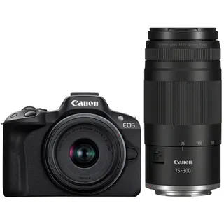 Canon EOS R50 schwarz + 18-45mm IS STM + RF 75-300mm f4-5,6