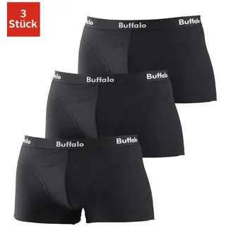 Buffalo Hipster BUFFALO, Herren, Gr. 6 (L), schwarz (schwarz, schwarz, schwarz), Jersey, Obermaterial: 95% Baumwolle, 5% Elasthan, unifarben, körpernah, Unterhosen, knapp sitzende Boxershorts aus Baumwollmischung