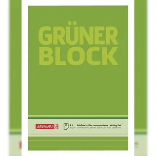 Brunnen Briefblock DIN A5 Grün liniert