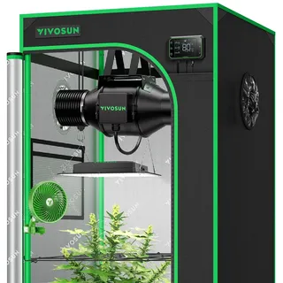 VIVOSUN Growbox Komplettset 60 x 60 x 160 cm Gewächshaus Zuchtzelt 100W LED