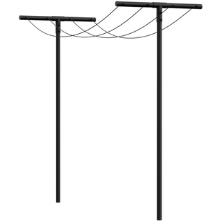 Plus Trockengestell inkl. Leine und Beschläge Ø42 mm B: 80 cm - L 450cm Schwarz