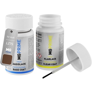 MG PRIME Autolack Lackstift Set für Audi LZ7S / Z7S / 6Y Daytonagrau Perleffekt/Daytona Grey Pearl Basislack Klarlack je 50ml