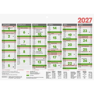Brunnen Tafelkalender A5 quer 2027 Mehrfarbig
