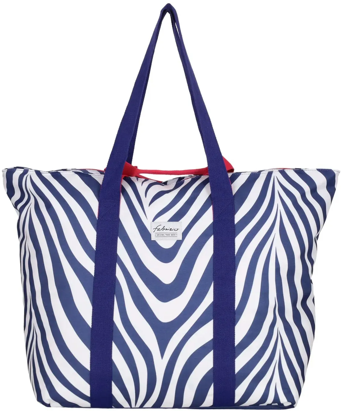Fabrizio Strandtasche Vibrant Prints XXL 50464 blue-white zebra