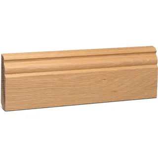 KGM Hamburger Sockelleiste Altberliner Profil – Eiche natur lackiert - Fußbodenleiste aus Eiche Massivholz – Maße: 2400 x 22 x 96 mm – 1 Stück