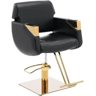 Physa Physa Penryn Black & Gold Friseurstuhl mit Fußstütze 480-630 mm 200 kg Weiß/Golden Barberstuhl Friseursessel Friseurstuhl höhenverstellbar Bedienstuhl Friseur