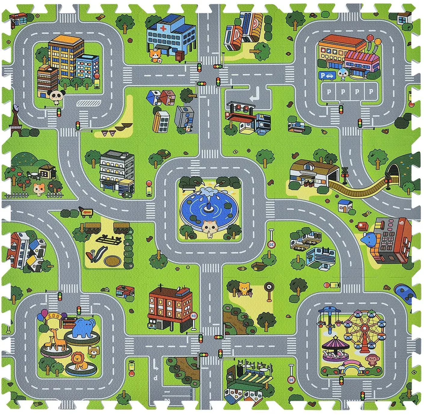 Puzzlematte für Babys und Kinder - Grün