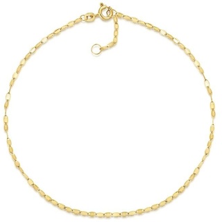 Silberkettenstore Fußkette Fußkette Plättchen 1,9mm - echt 585 Gold - Länge: 23cm goldfarben 23cm