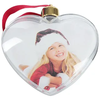 Supatmul Weihnachtskugeln zum Befüllen von 2 Fotos, befüllbare Christbaumkugeln, Kunststoff Transparent Dekokugeln, hängende Weihnachtskugeln Ornamente, Urlaub, Hochzeit, Par, Dekoration