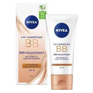NIVEA BB MITTEL BIS DUNKEL 5IN1 24h FEUCHTIGKEIT LSF 15 Gesichtscreme 50,0 ml
