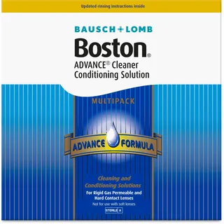 Boston Advance Cleaner Pflegelösung Multipack – 3x 30ml Reiniger, 3x 120ml Pflegelösung, Kontaktlinsenlösung für formstabile, gasdurchlässige und harte Kontaktlinsen, 1x Linsenbehälter inklusive