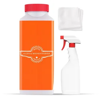 BEKATEQ BE-509 Grünbelagentferner (Algenentferner + Sprühflasche + Vliestuch, [- Set 1L reicht aus für 10qm)