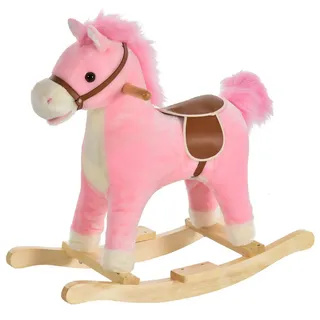 Homcom Kinder Schaukelpferd Baby Schaukeltier Pferd für 36-72 Monate Rosa