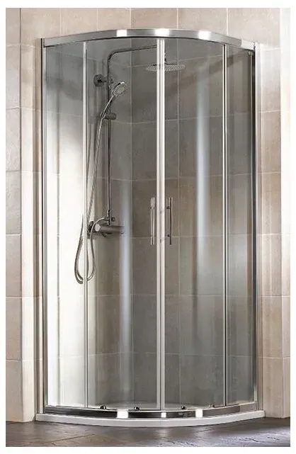 HSK Favorit Gleittür Runddusche mit gebogenen Scheiben, Sondermass Breite, alu silber matt, 550mm