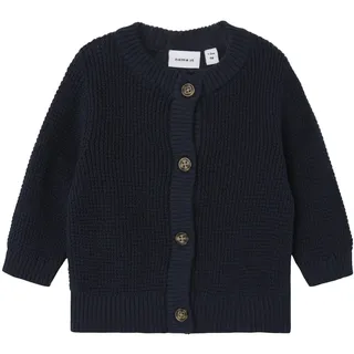 NAME IT Unisex Baby Nbnbubba Ls Knit Card Noos Strickjacke, Dark Sapphire, 80 EU - 80