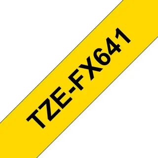 Brother Beschriftungsband laminiert TZe-FX641 schwarz auf gelb 1,8cm x 8m
