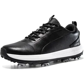 Ybberik Herren Golfschuhe mit Spikes, wasserdicht und leicht Golfschuhe für Herren - 45 EU
