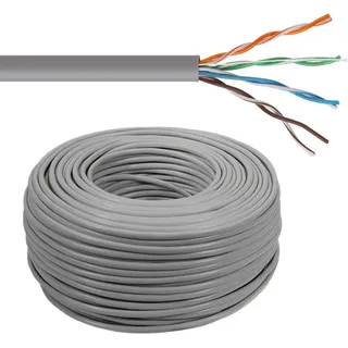 Maclean Brackets MCTV-579 * Netzwerkkabel RJ45, UTP Cat 5e 4 2 * 50 CCA 100m grau