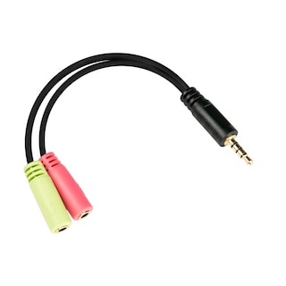 Good Connections 4-pol. 3,5mm Klinkenst./ 2x 3-pol. Klinkenbu. schwarz 0,2m CTIA