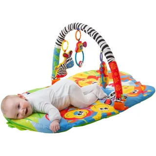 Playgro Krabbeldecke + Spielbogen, 3 in 1 Safari Gym