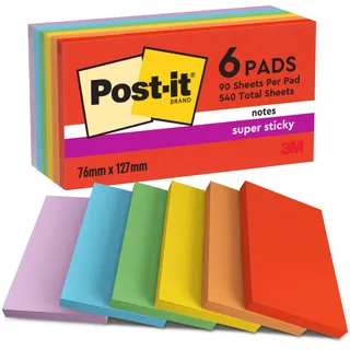 Post-it Super Sticky Playful Collection, Packung mit 6 Stück