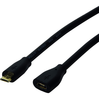 Logilink CU0123 USB 2.0 Micro-B Verlängerungskabel Schwarz 2m