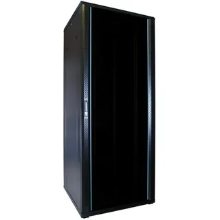 DSIT 42HE 19” Serverschrank mit Glastür (BxTxH) 800 x 800 x 2000mm - Schwarz - Traglast 800 kg
