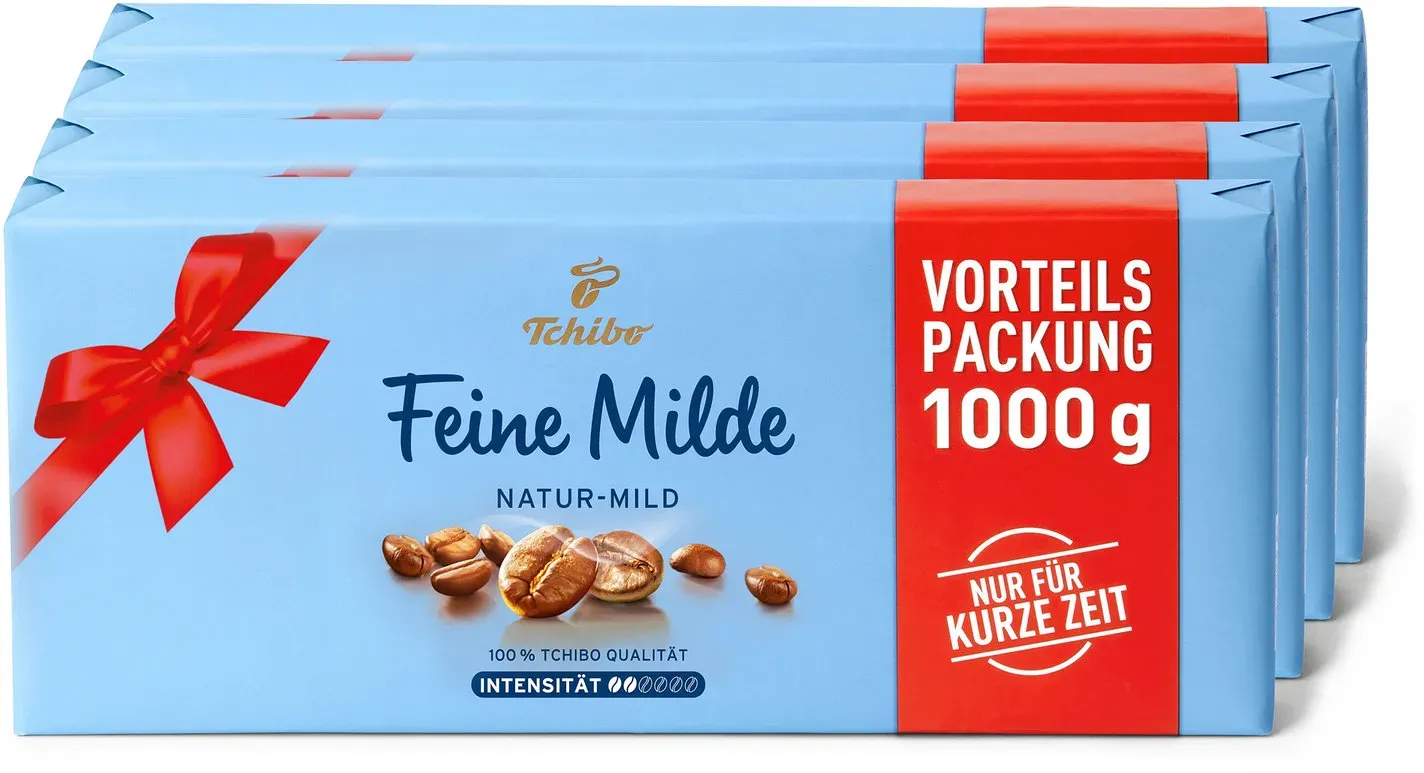Tchibo - Feine Milde - 4 x 1 kg Gemahlen - Intensität: 2/6